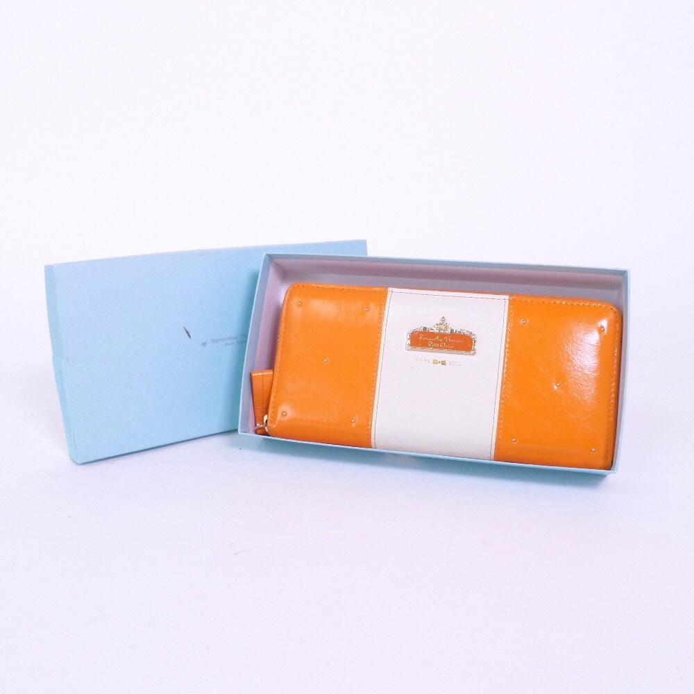 Samantha Thavasa leather orange & white wallet